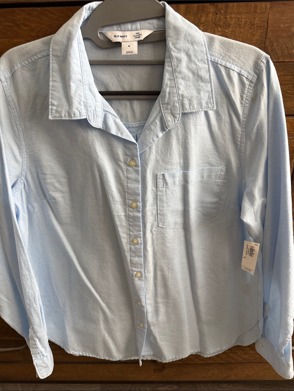 NWT 💯% Cotton Old Navy Pale Blue Classic Women's Button-Front Shirt.